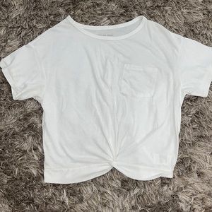 White, American Eagle top.